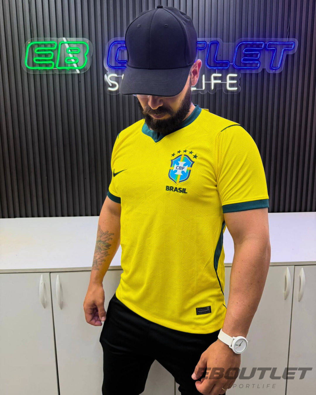 Camiseta Seleção Brasileira Dri-Fit Modelo Torcedor + Boné Exclusivo Grátis