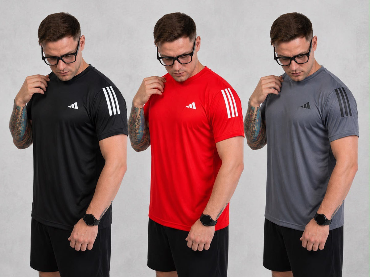 Kit com 3 camisetas dri-fit adidas