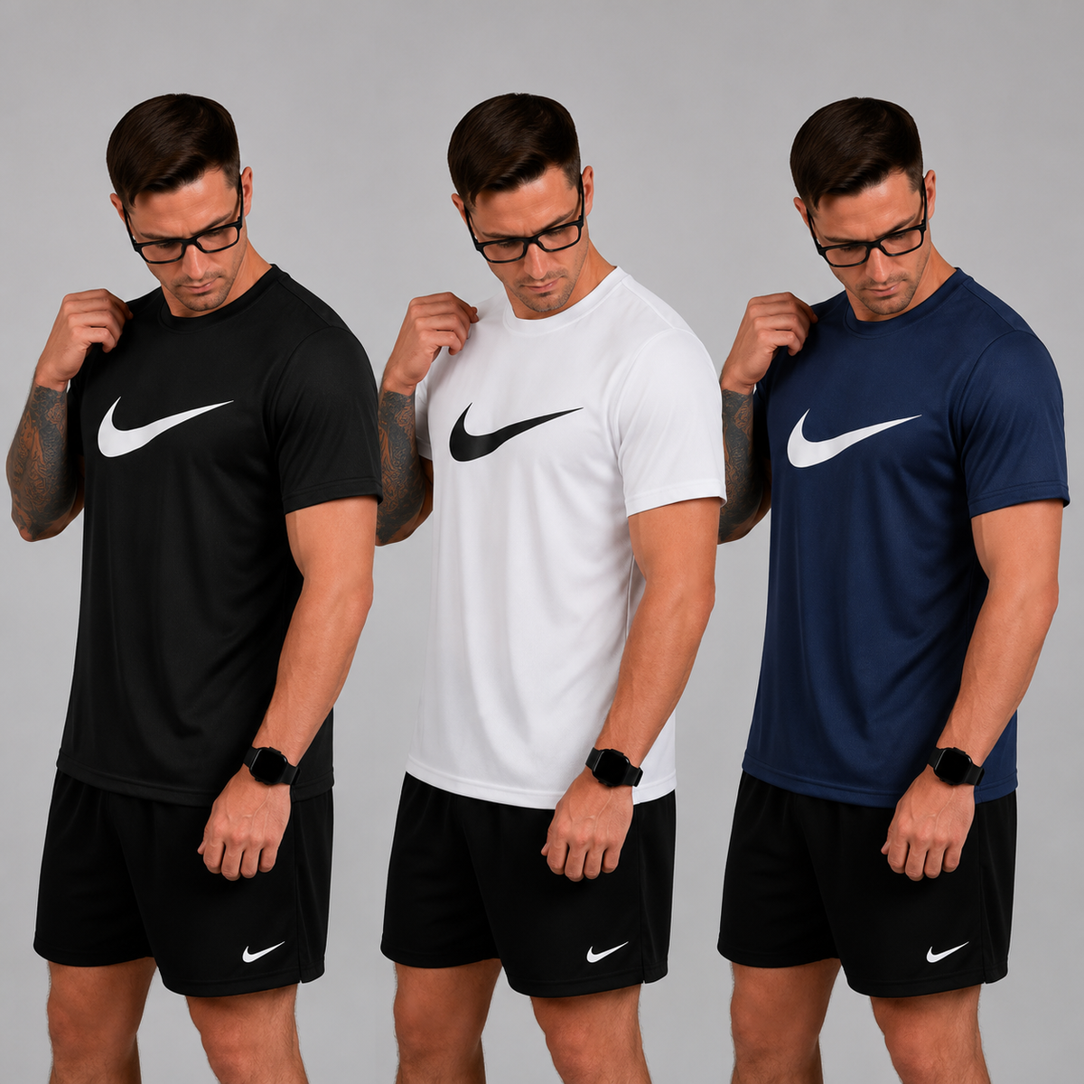 Kit com 3 camisetas nike dri-fit