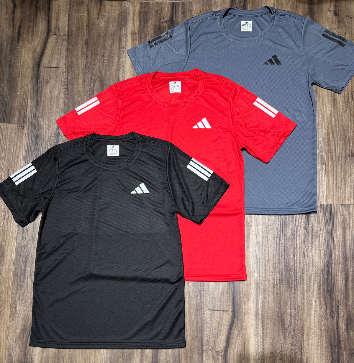 Kit com 3 camisetas dri-fit adidas