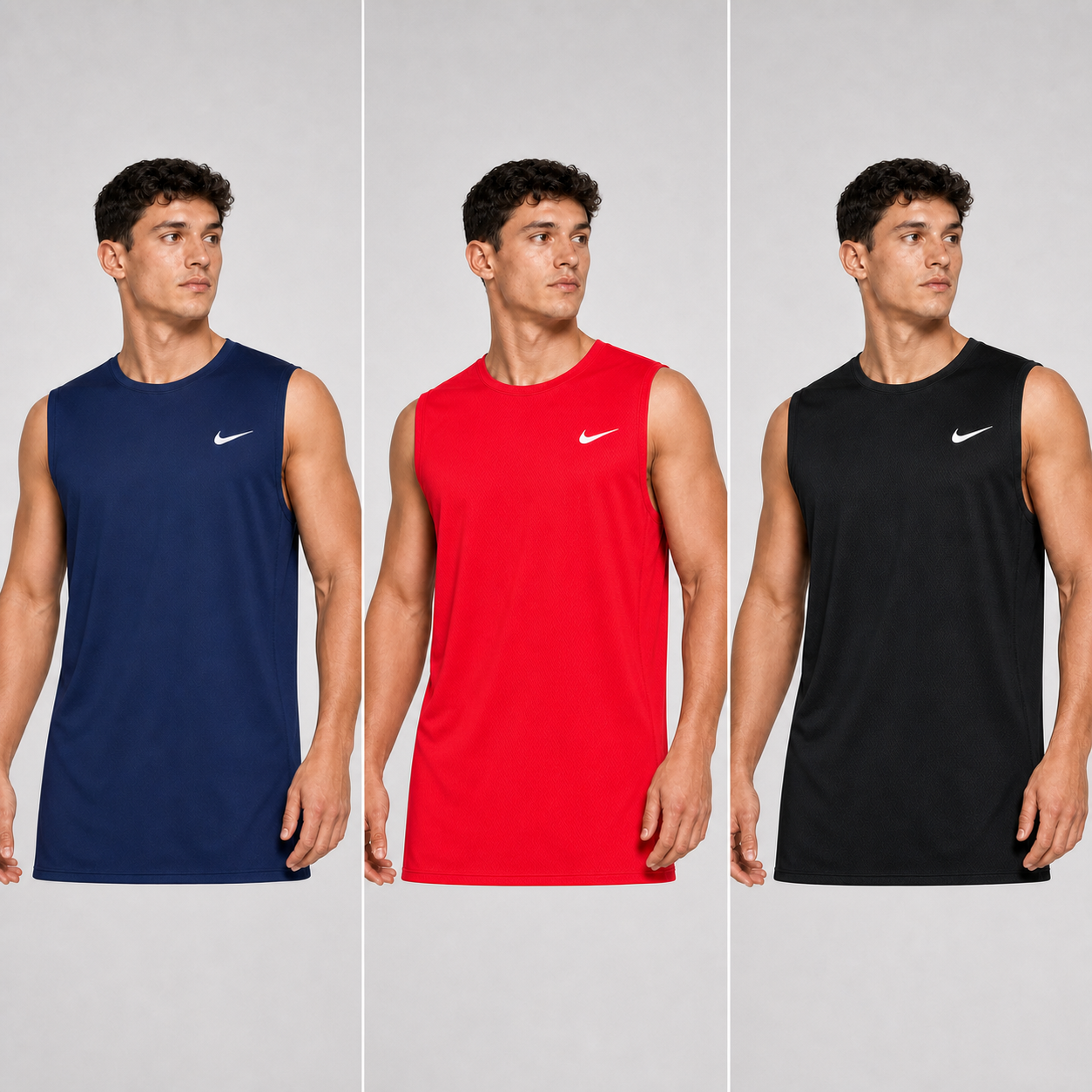 Kit 3 Regatas Nike Dri-Fit Vermelho