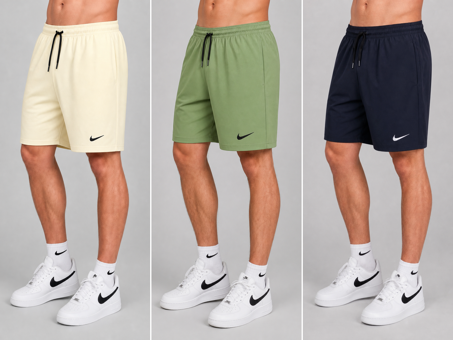 Kit 3 Bermudas Nike Dri-Fit corte reto Masculinas