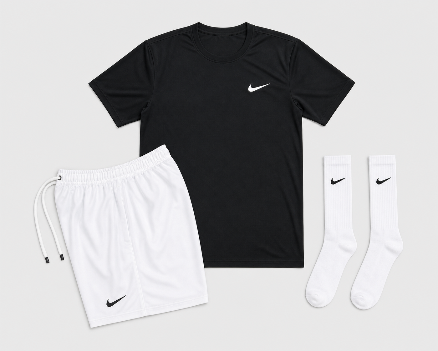 Kit Nike Dri-Fit: Camiseta + Shorts + Meia