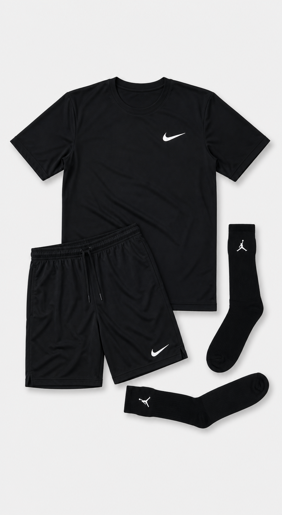 Kit Nike Dri-Fit: Camiseta + Shorts + Meia