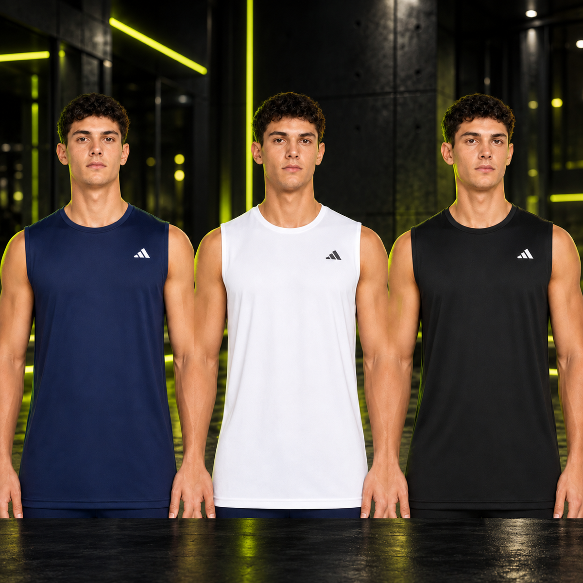 Kit 3 Regatas Adidas Dri-Fit