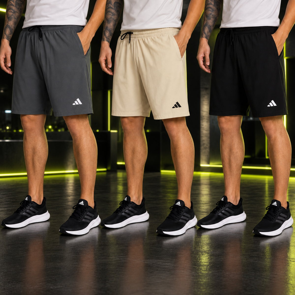 Shorts dri-fit adidas kit 3 unidades