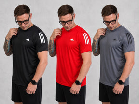 Kit com 3 camisetas dri-fit adidas