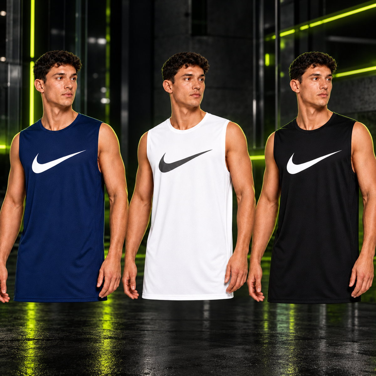 Kit 3 Regatas Nike Dri-Fit