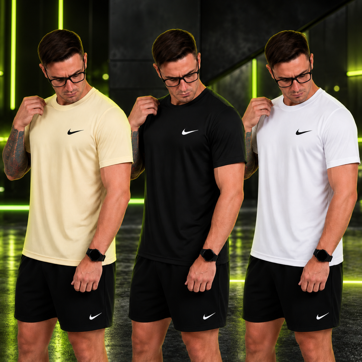 Kit com 3 camisetas Nike dri-fit