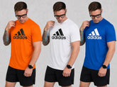 Kit com 3 camisetas dri-fit adidas