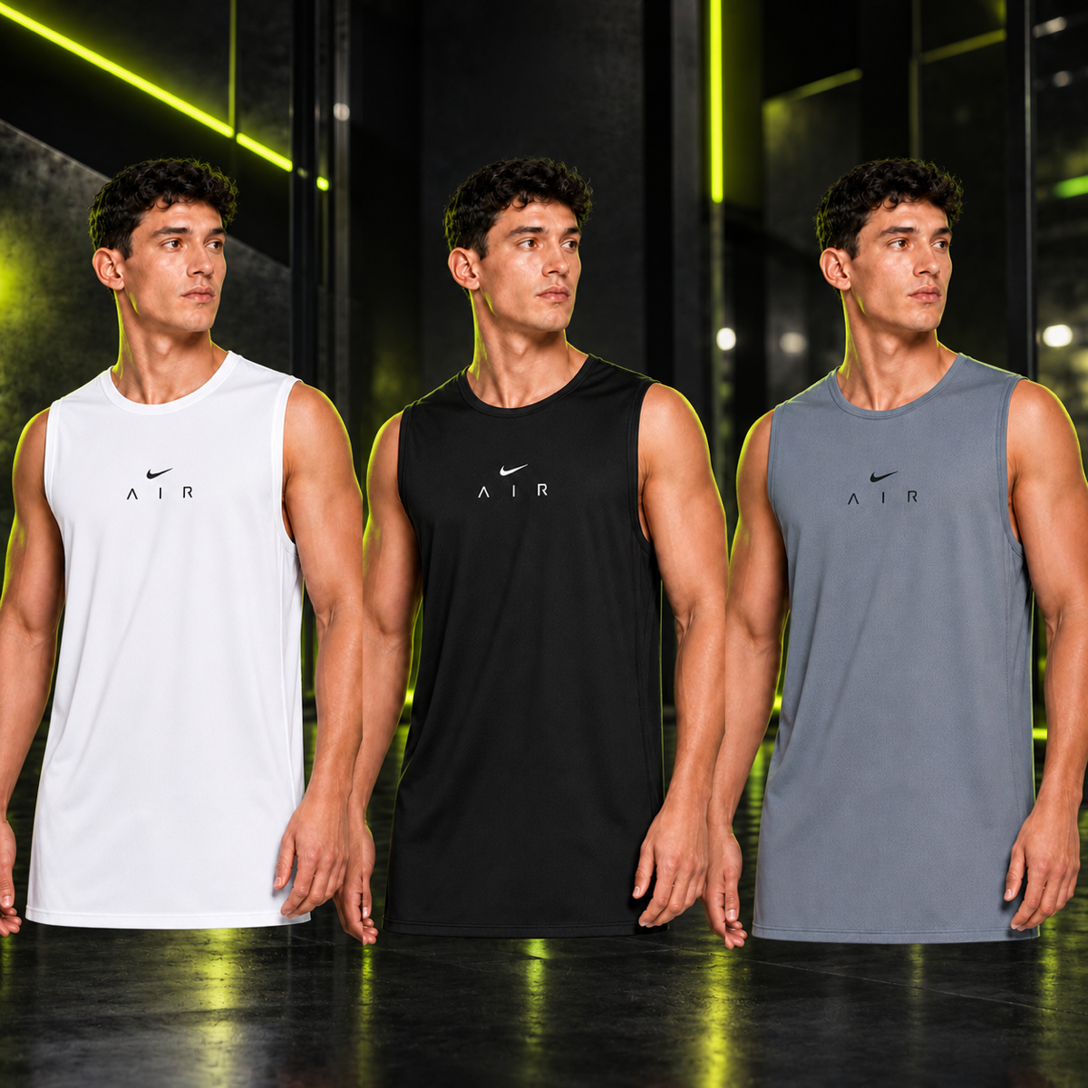 Kit 3 Regatas Nike Air