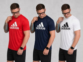 Kit com 3 camisetas dri-fit adidas