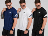Kit com 3 camisetas dri-fit adidas