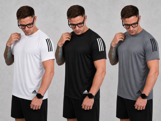 Kit com 3 camisetas dri-fit adidas