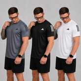 Kit com 3 camisetas dri-fit adidas