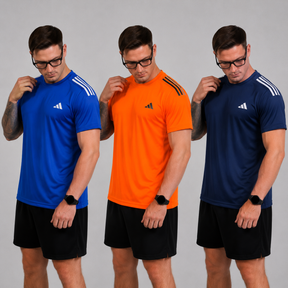Kit com 3 camisetas dri-fit adidas