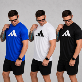Kit com 3 camisetas adidas dri-fit