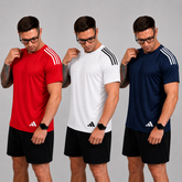 Kit com 3 camisetas dri-fit adidas