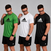Kit com 3 camisetas adidas dri-fit