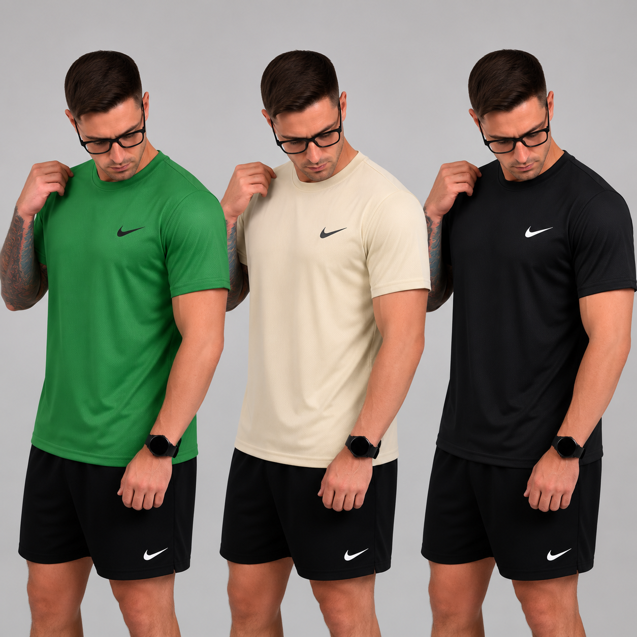Kit com 3 camisetas Nike dri-fit