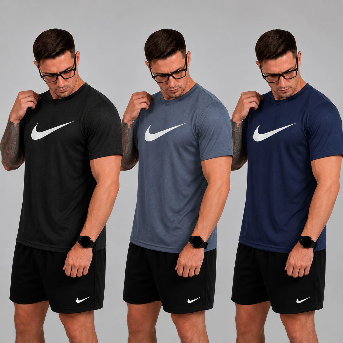 Kit com 3 camisetas nike dri-fit