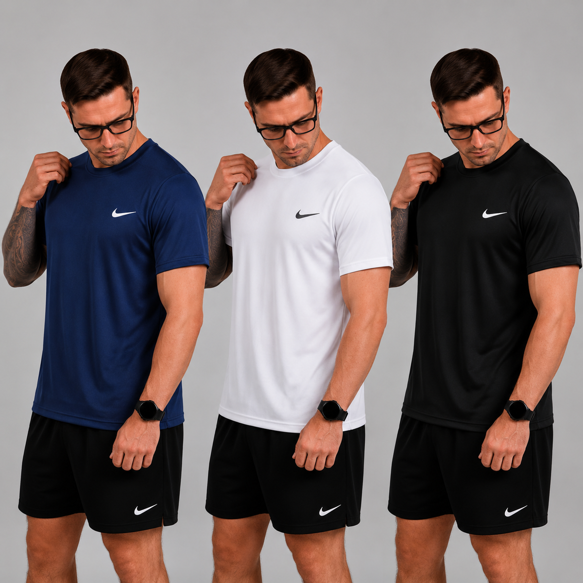 Kit com 3 camisetas nike dri-fit