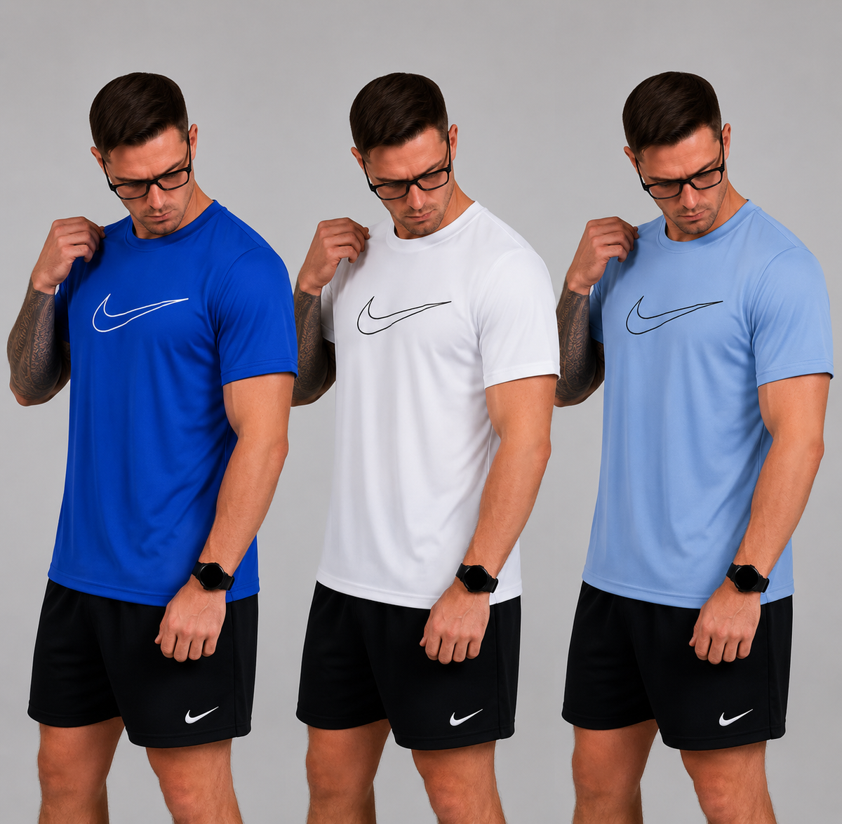Kit com 3 camisetas Nike dri-fit