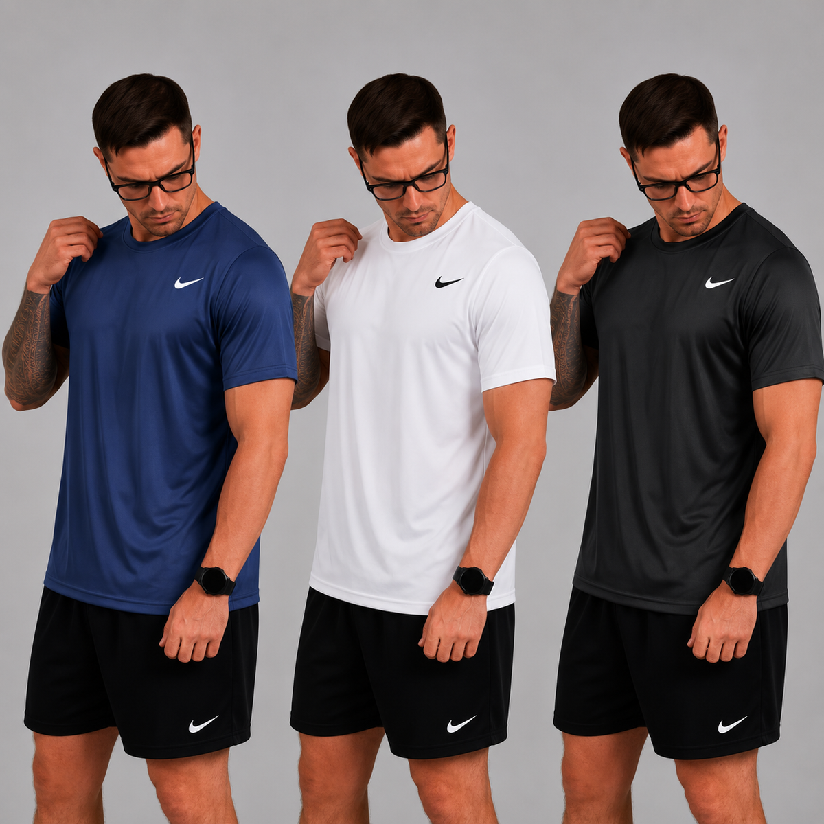 Kit com 3 camisetas Nike dri-fit
