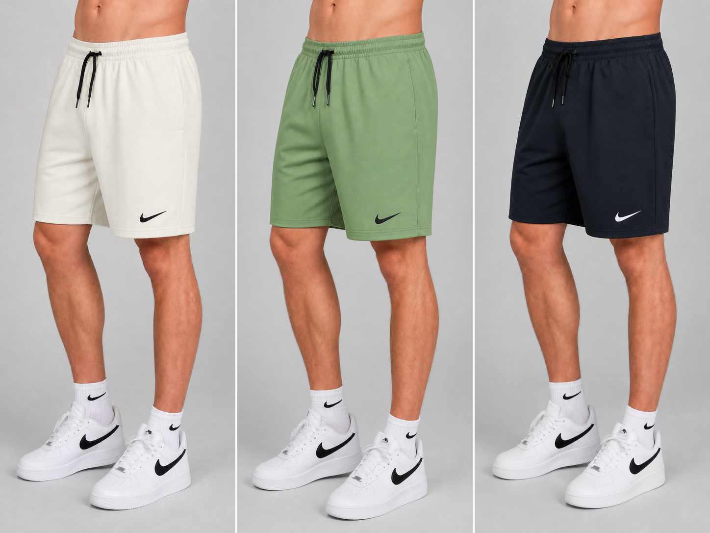 Kit 3 Bermudas Nike Dri-Fit corte reto Masculinas