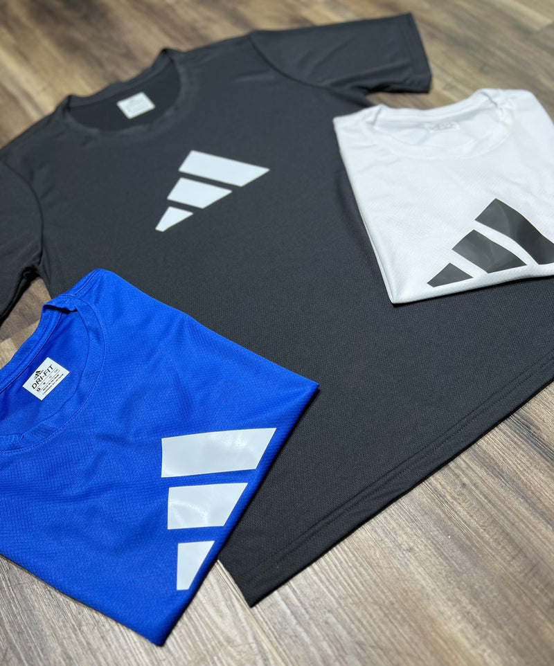 Kit com 3 camisetas adidas dri-fit