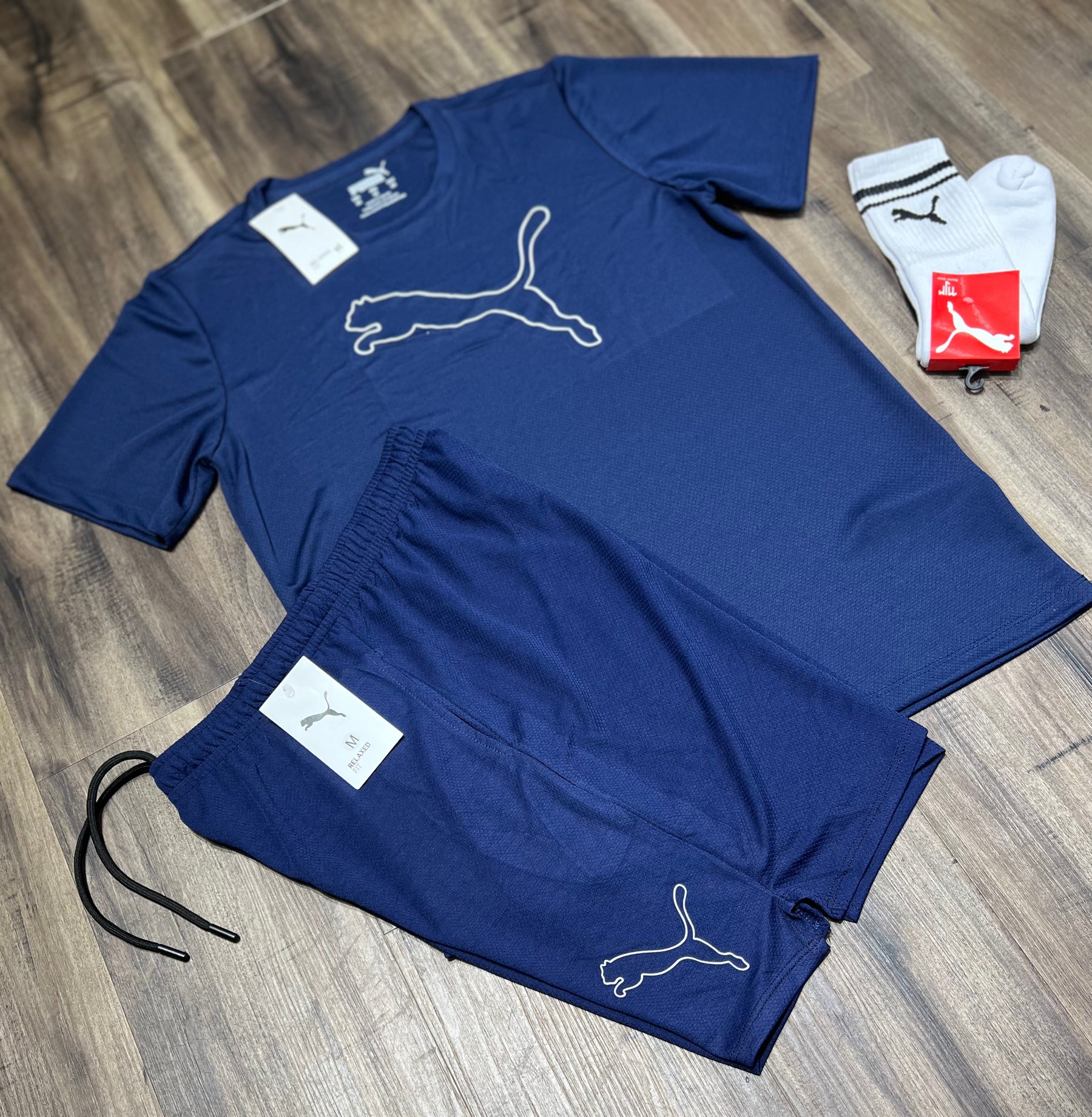 Oferta Kit puma camiseta shorts e meia