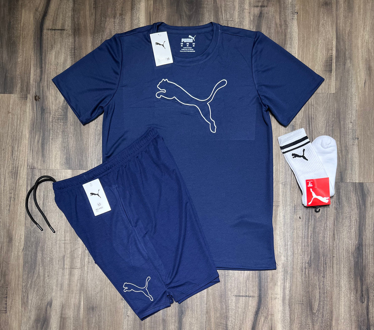 Oferta Kit puma camiseta shorts e meia