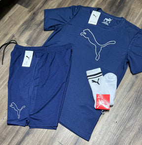 Oferta Kit puma camiseta shorts e meia
