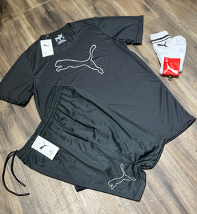 Oferta Kit puma camiseta shorts e meia