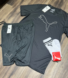 Oferta Kit puma camiseta shorts e meia