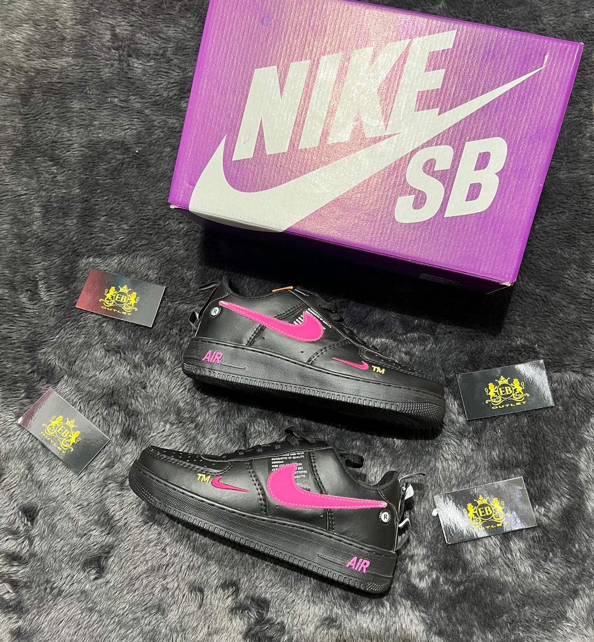 Air Force Preto/Rosa lançamento + Relógio de Brinde