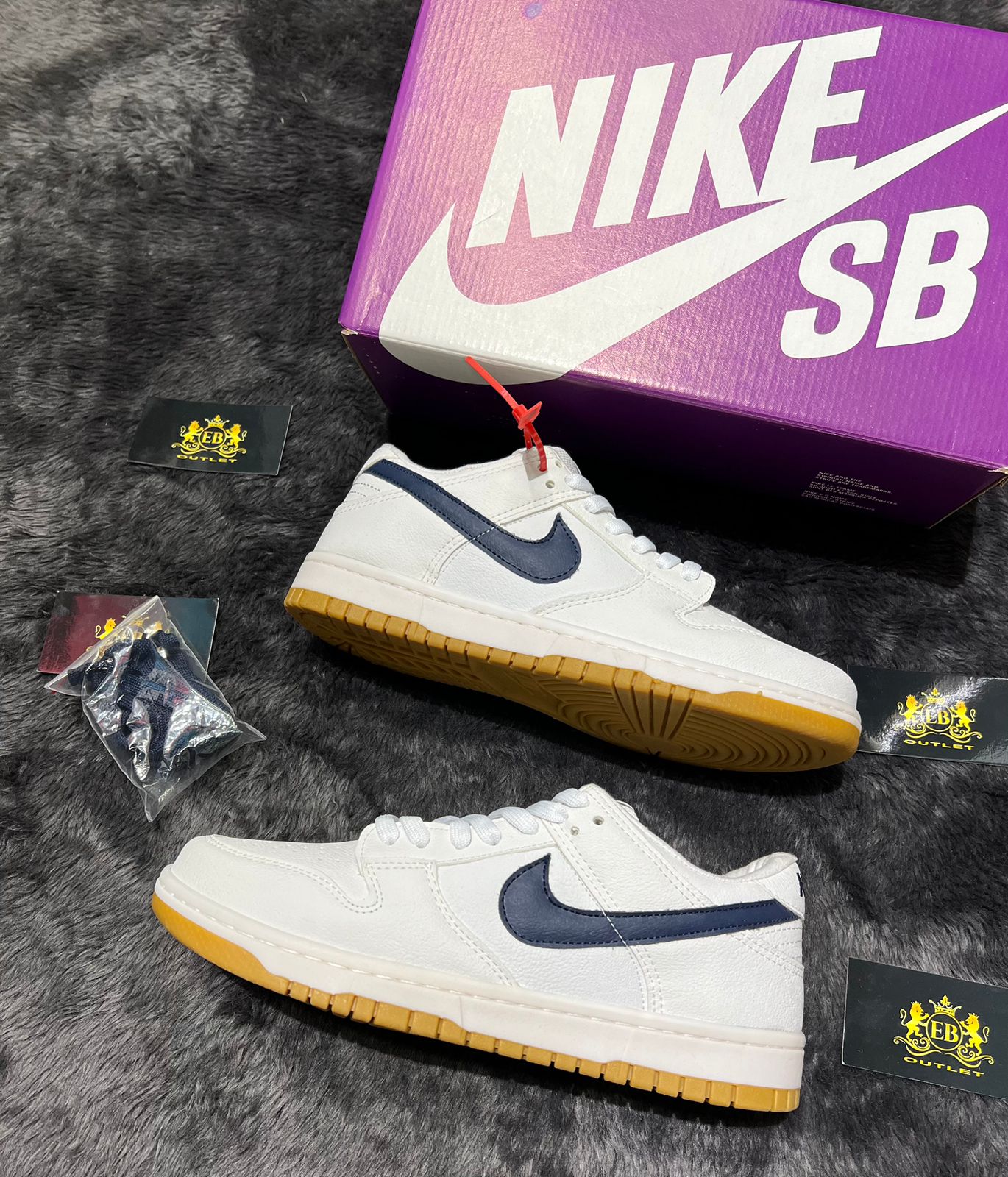 Dunk Low White/Azul 5lançamento + relógio de brinde