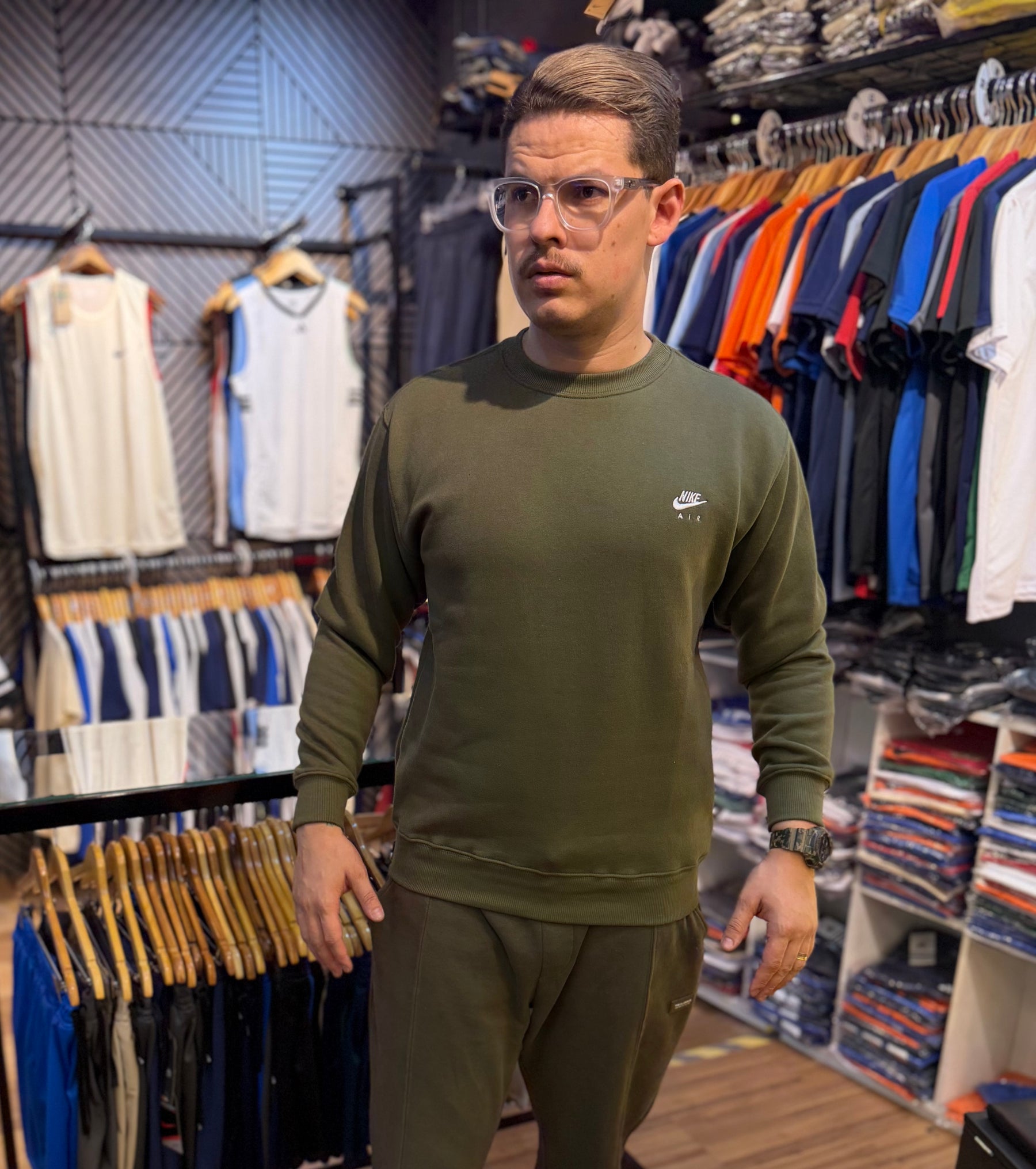 Moletom Nike Swoosh - Gola Careca | 3 Cabos Flanelado