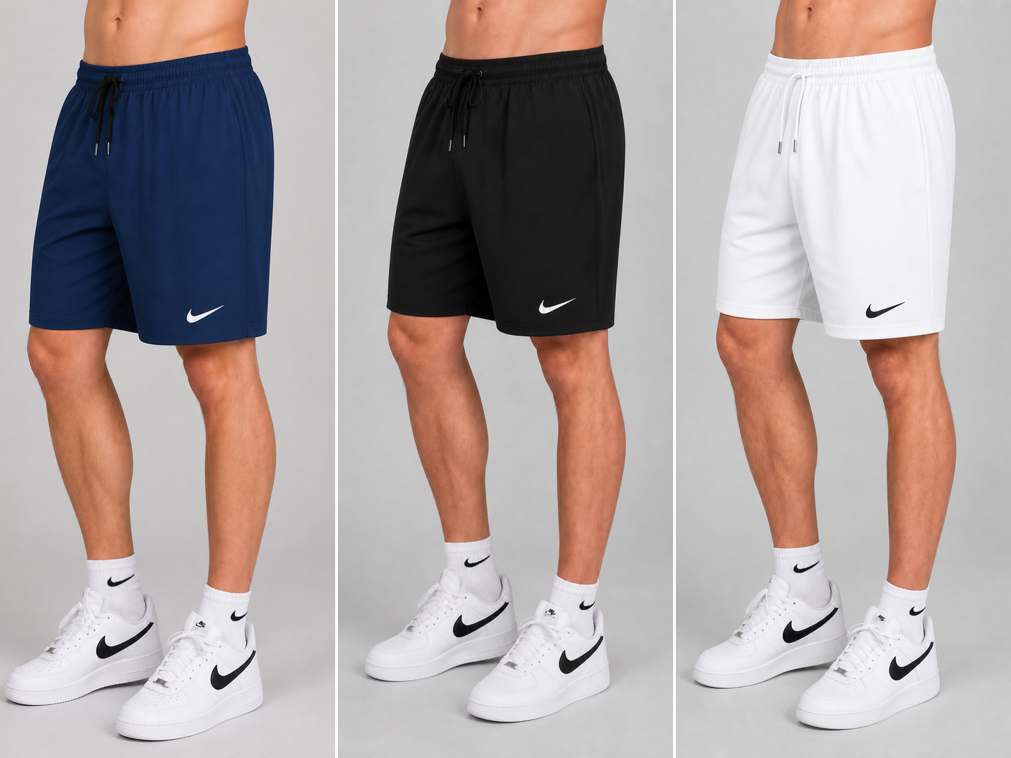 Kit 3 Bermudas Nike Dri-Fit corte reto Masculinas