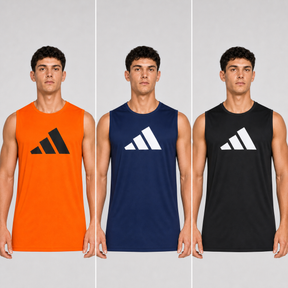 Kit 3 Regatas Adidas Dri-Fit Laranja