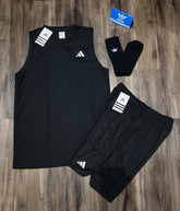 Kit Adidas Dri-Fit: Regata + Shorts + Meia (Modelo 2)