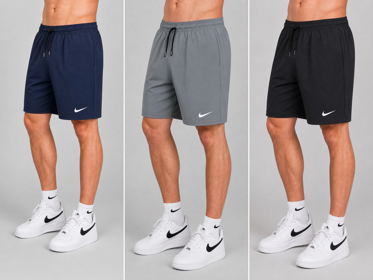 Kit 3 Bermudas Nike Dri-Fit corte reto Masculinas