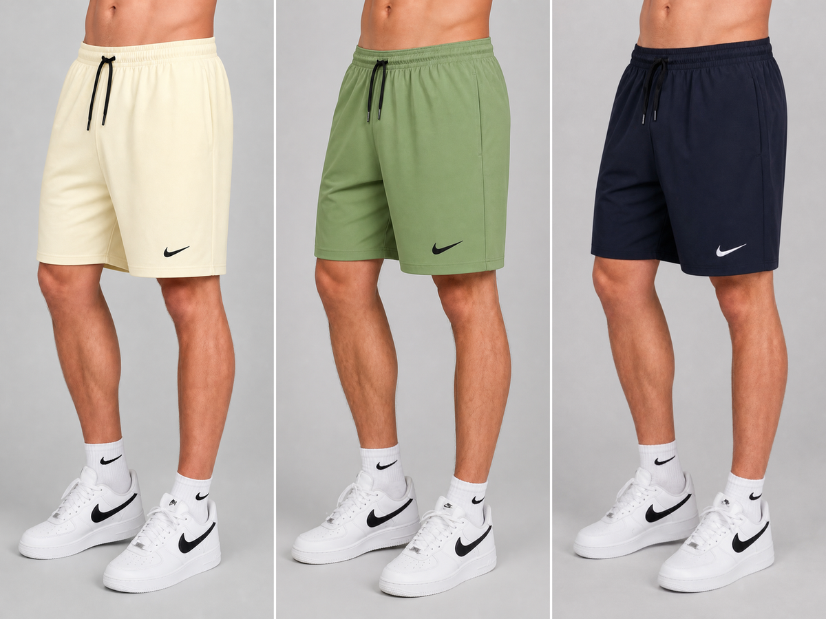 Kit 3 Bermudas Nike Dri-Fit corte reto Masculinas