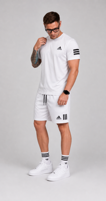 Kit Adidas Dri-Fit: Camiseta + Shorts + Meia