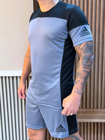 Conjunto Masculino Adidas Dri-Fit Bicolor – Camiseta e Shorts Esportivo