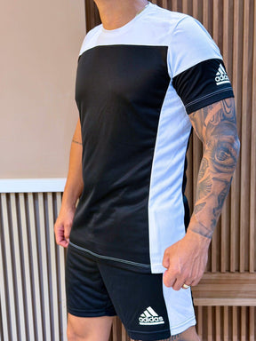 Conjunto Masculino Adidas Dri-Fit Bicolor – Camiseta e Shorts Esportivo