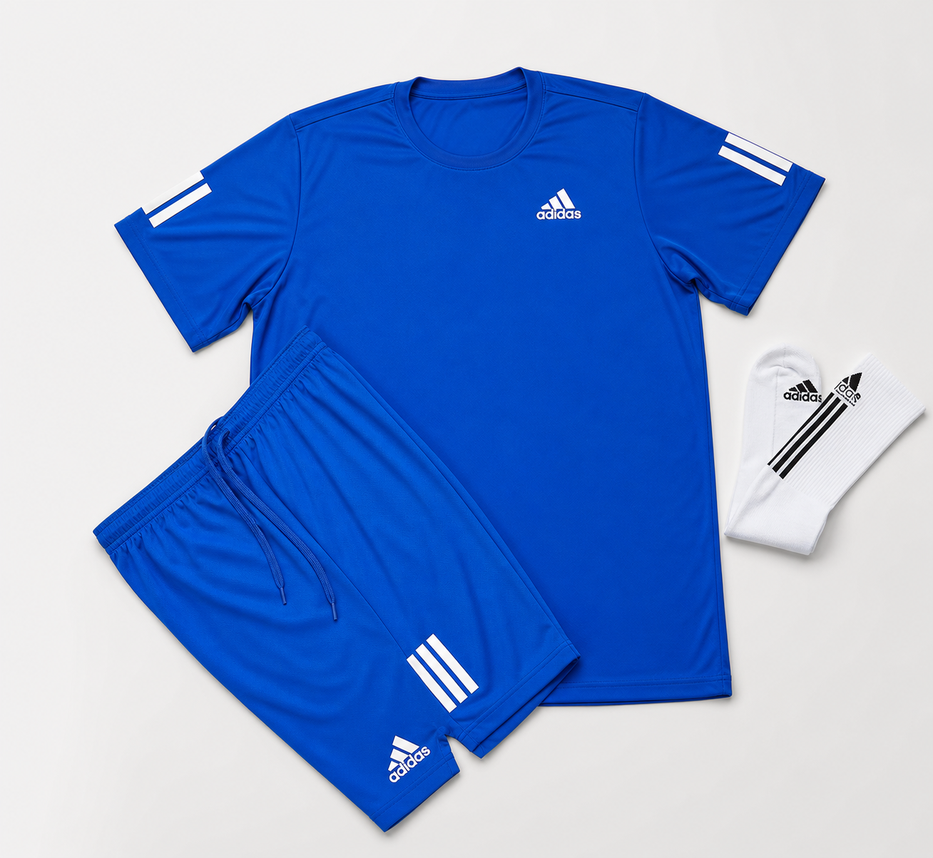 Kit Adidas Dri-Fit: Camiseta + Shorts + Meia