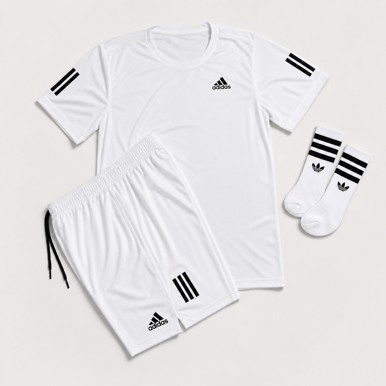 Kit Adidas Dri-Fit: Camiseta + Shorts + Meia