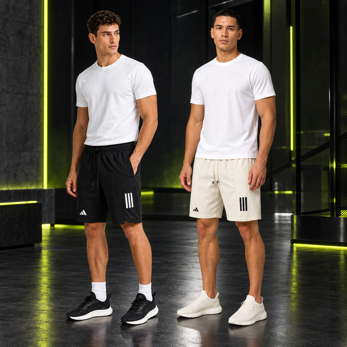 Kit com 2 Shorts dri-fit adidas faixa