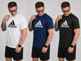 Kit com 3 camisetas dri-fit adidas